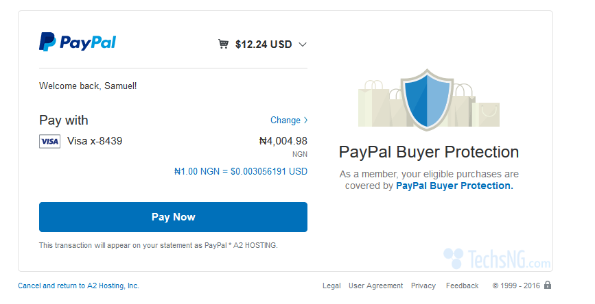 paypal converting dollars to naira